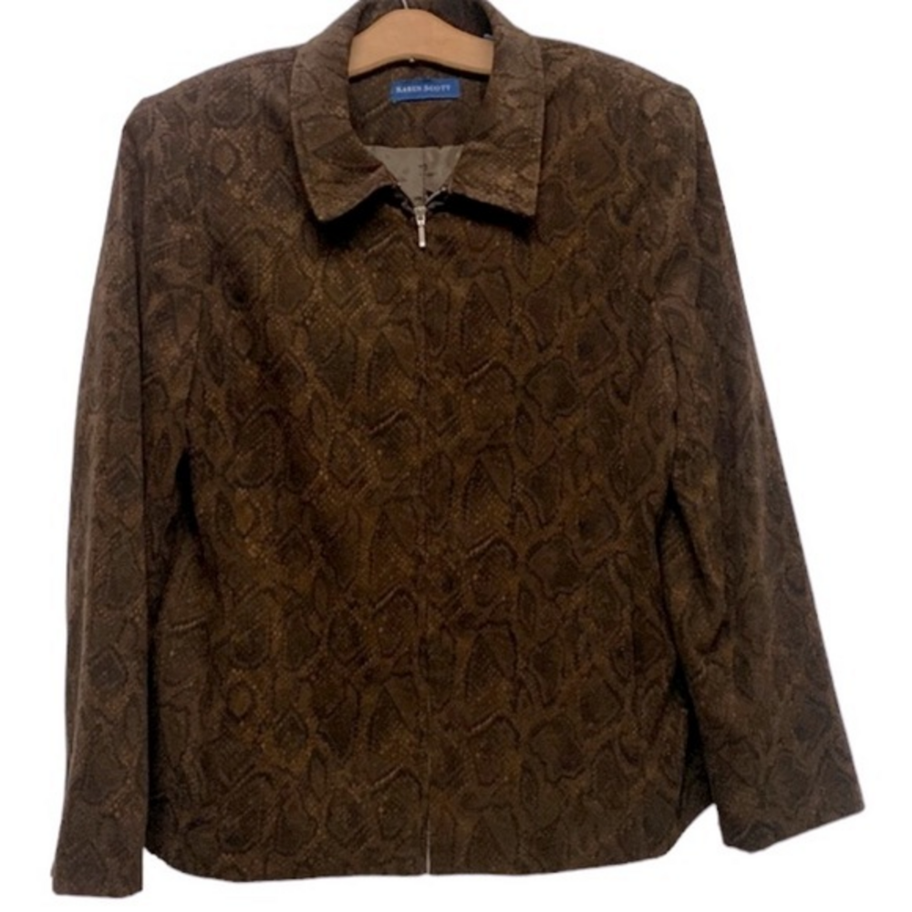 Karen Scott‎ animal print Blazer. Size 12 (425)